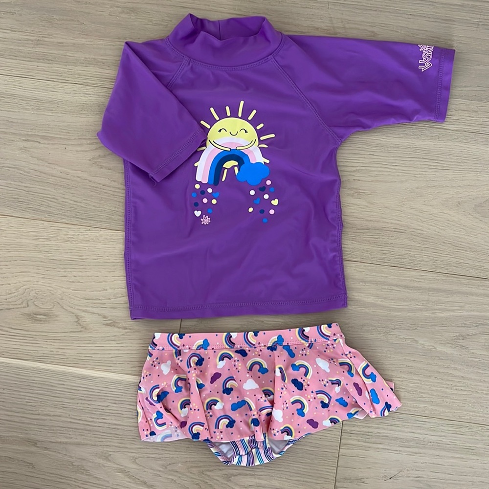 UV Skinz 2 piece girls bathing suit. UPF 50+ Great condition!